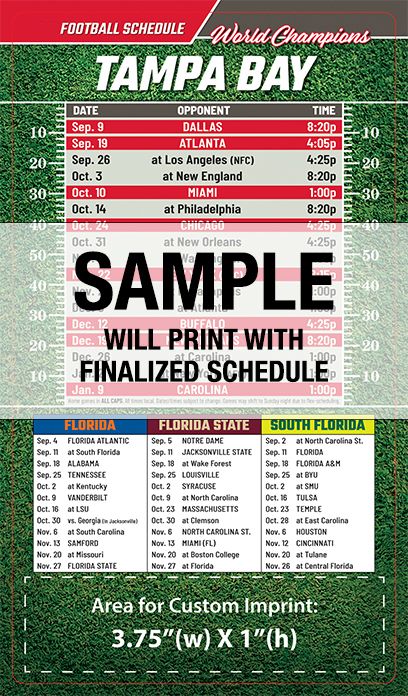 Sports Schedules: Football Schedules<br>4 x 7 Full Magnet